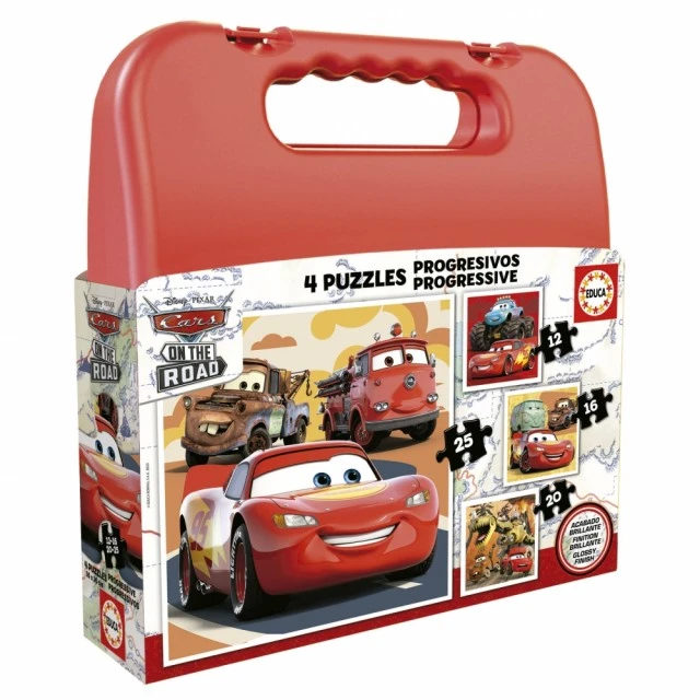 Progressive puzzle Cars 4 in 1, 12/16/20/25 κομμάτια