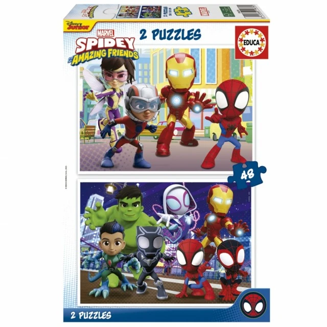Puzzle, Educa, Spidey και οι καταπληκτικοί φίλοι του, 2 x 48 κομμάτια