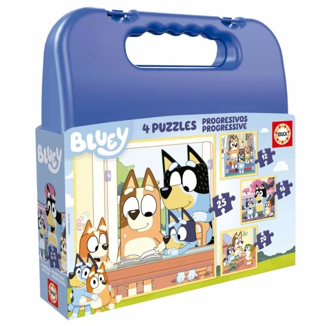 Bluey progressive παζλ σε θήκη, 12-16-20-25 τεμαχίων