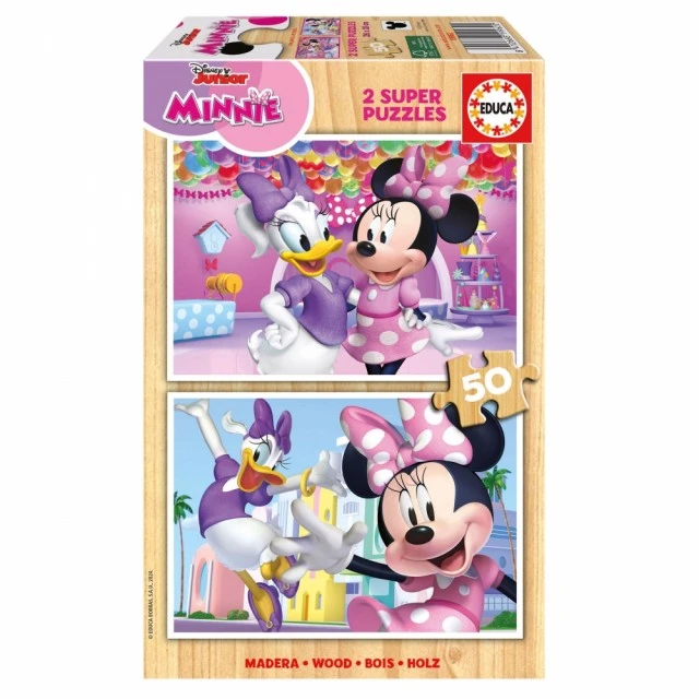 Ξύλινο παζλ Minnie Mouse, 2 x 50 τεμάχια