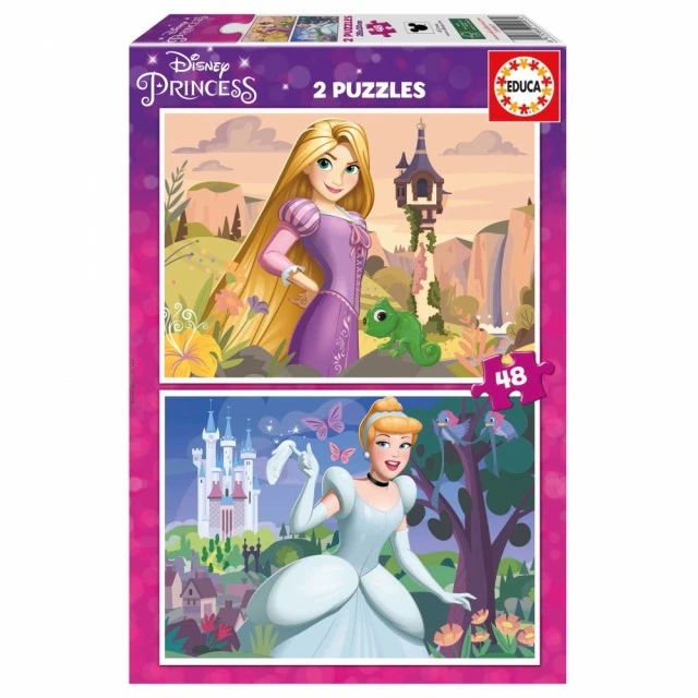 Παζλ Πριγκίπισσες της Disney 2 σε 1, Σταχτοπούτα και Ραπουνζέλ, 2 x 48 κομμάτια