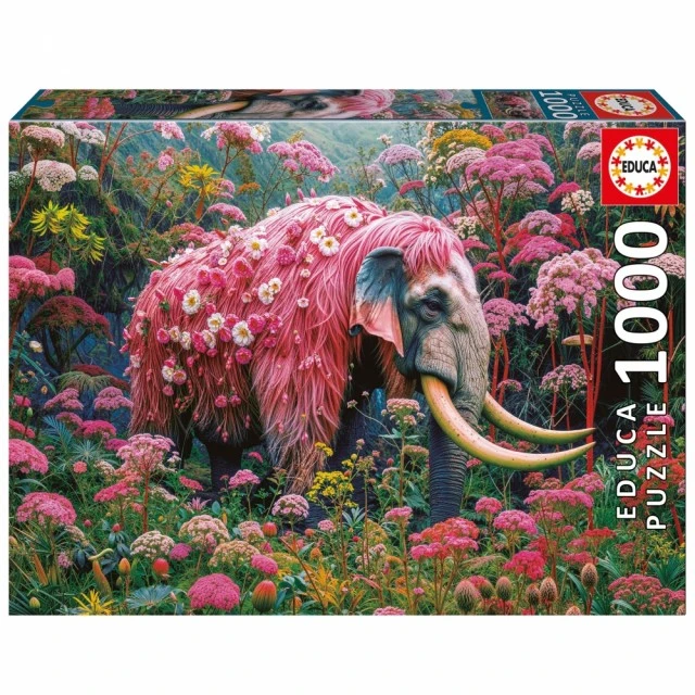 Παζλ, Educa, Elephant με φυτικά μοτίβα, 1000 τεμάχια
