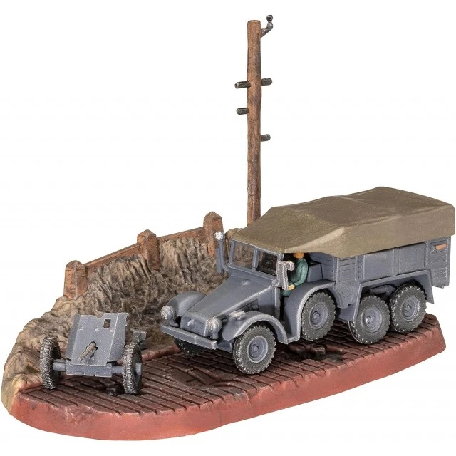 Συναρμολογημένο μοντέλο Krupp Protze KFZ 69 με 3,7 cm Pak, 61 μέρη