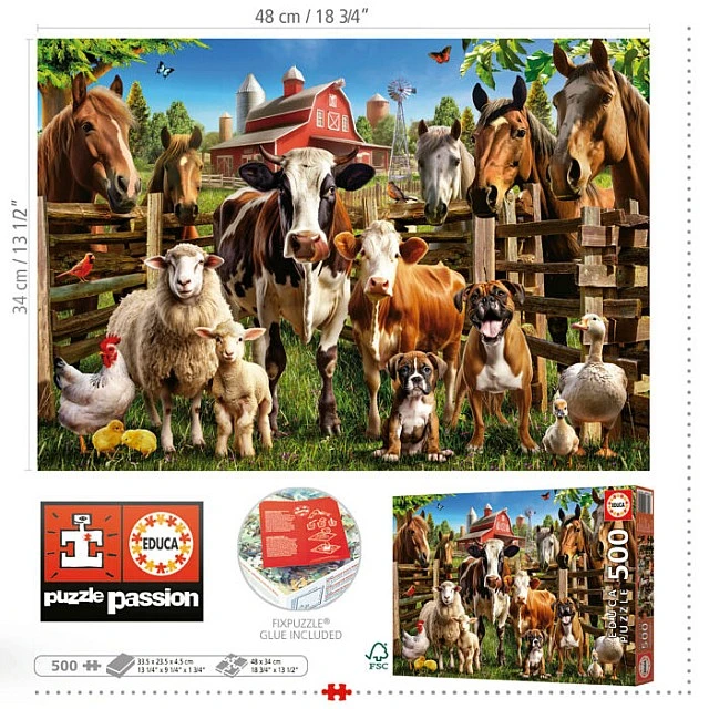 Παζλ Friends on the Farm, 500 τεμάχια