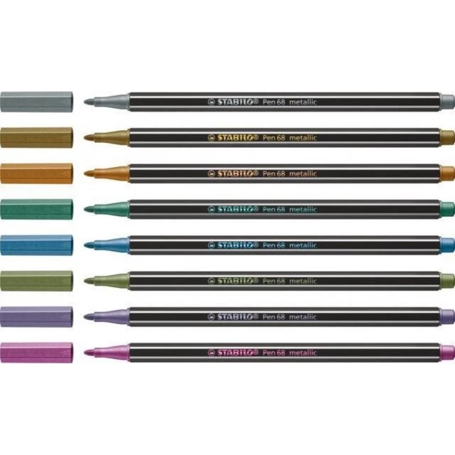 Σετ μαρκαδόροι, Stabilo, Στυλό 68 Metallic ST6808/8-11, 8 χρώματα