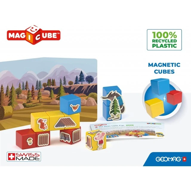 Μαγνητικός κατασκευαστής Magicube, Story Building 118, Τα τρία μικρά γουρουνάκια, 42 κομμάτια