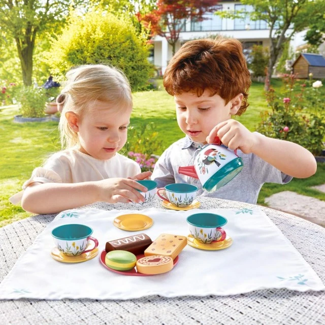 Παιδικό σετ ξύλινο, Hape, Tea time, 15 τεμάχια