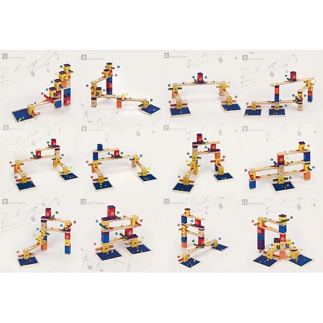Σετ Ξύλινης πίστας, Hape Quadrilla, Musical Descent, 77 Τεμάχια