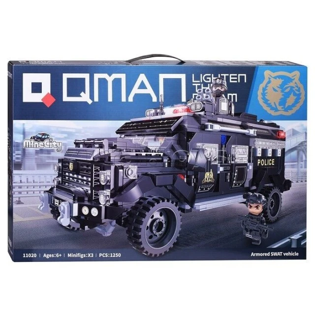 Κατασκευαστής, Qman, Mine City, SWAT Armored Truck, 1250 ανταλλακτικά