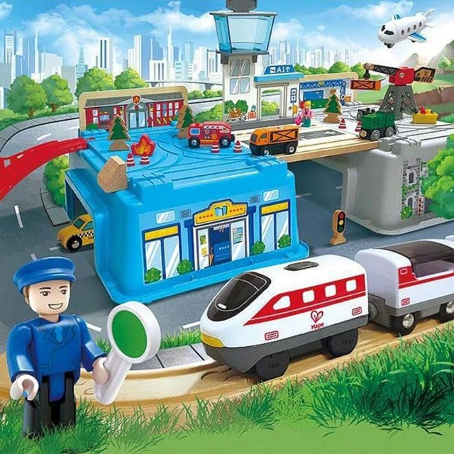 Σετ ξύλινο τρένο Megapolis σε κουτί 80 τεμαχίων