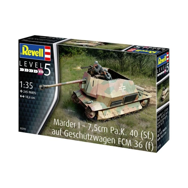 Συναρμολογημένο μοντέλο Tank Destroyer Marder I - 7,5cm Pa.K. 40 (Sf.) Auf Geschutzwagen FCM 36 (f), 245 τεμάχια