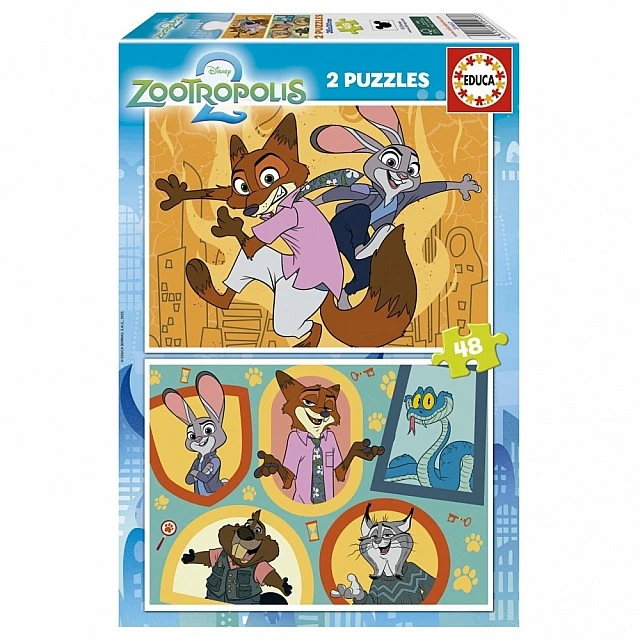 Παζλ, Educa, Zootopia, 2 σε 1, 2 x 48 κομμάτια