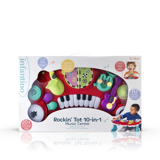 Διαδραστικό παιχνίδι, Infantino, B Kids, Μουσικό Κέντρο 10 σε 1, Κόκκινο