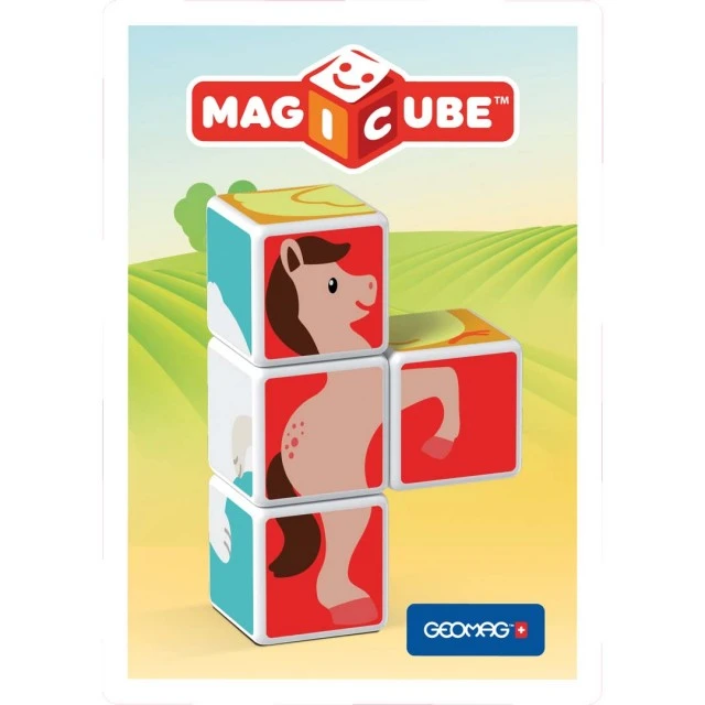Magicube Magnetic Construction Set, Animals and Cards 132, 11 Pieces