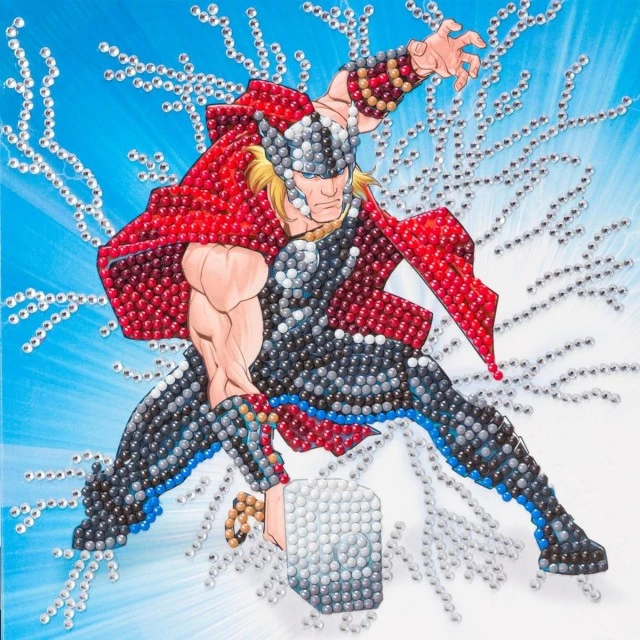 Σετ ευχετήριων καρτών ζωγραφικής Thor με διαμάντια, 18 x 18 cm