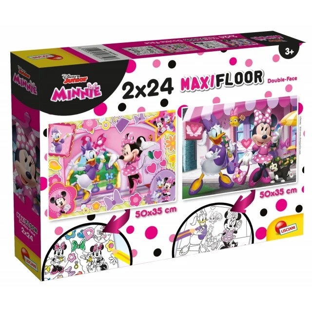 Παζλ, Lisciani, Minnie Mouse, Παζλ διπλής όψης 2 x 24 τεμαχίων