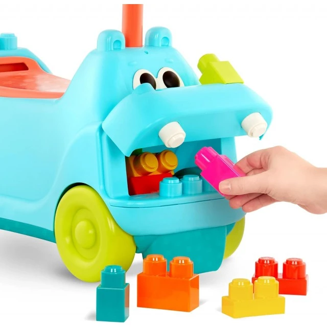 Push car με ήχο, φως και κατασκευή, Battat, Hippopotamus