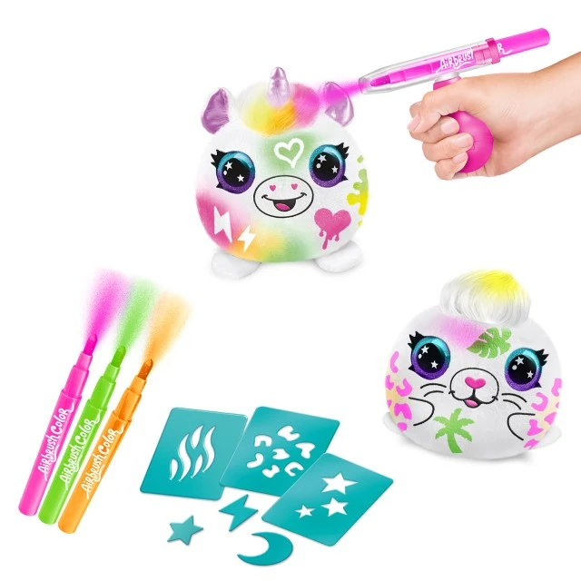 Σετ δημιουργικής δημιουργίας, Canal Toys, Μίνι λούτρινο παιχνίδι για χρωματισμό, Νέον, 10 εκ., 2 τεμάχια