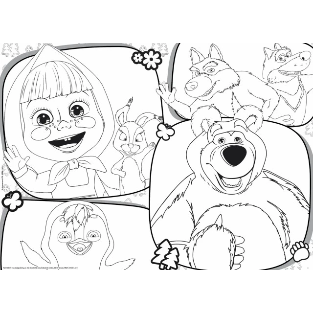 Παζλ, Lisciani, Masha and the Bear, Διπρόσωπο Παζλ 24 Τεμάχια