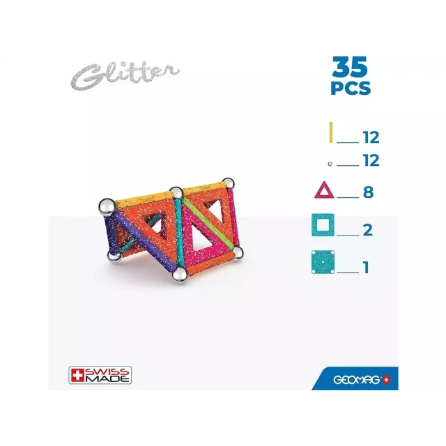 Magnetic constructor Glitter Panels 535, 35 μέρη