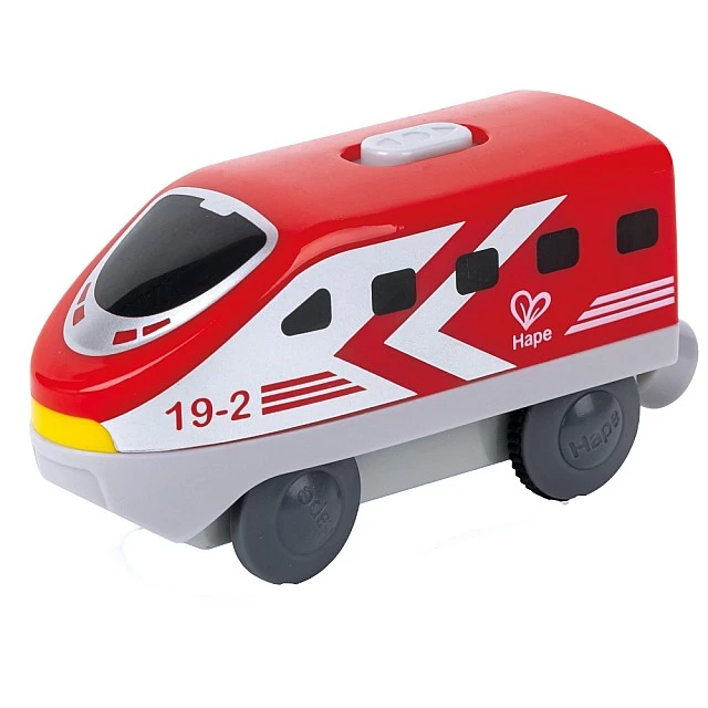 Υπεραστική ατμομηχανή με μπαταρία, Hape, 12 x 4 x 5 cm, Κόκκινο
