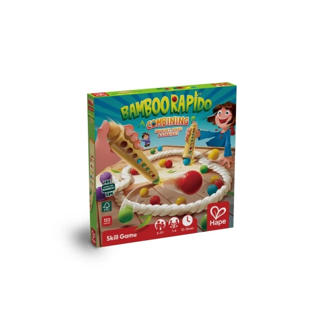 Ξύλινο παιχνίδι, Hape, Bamboo Rapido, μπαστούνια μπαμπού και συνδυασμοί χρωμάτων