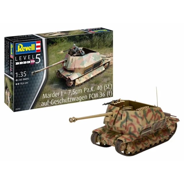 Συναρμολογημένο μοντέλο Tank Destroyer Marder I - 7,5cm Pa.K. 40 (Sf.) Auf Geschutzwagen FCM 36 (f), 245 τεμάχια