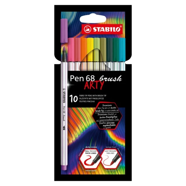 Σετ μαρκαδόροι, Stabilo, Pen 68 Brush Arty, 10 Χρώματα