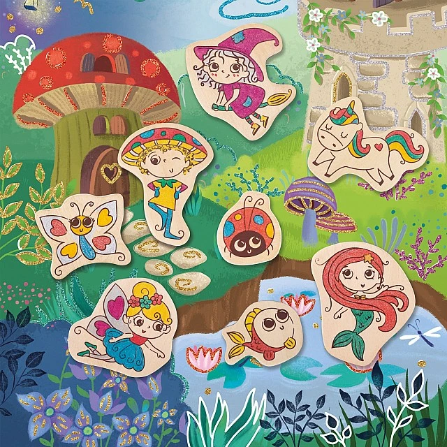 Δημιουργικό σετ, Hape, μαγνήτες DIY, Magic friends, 18 τεμάχια