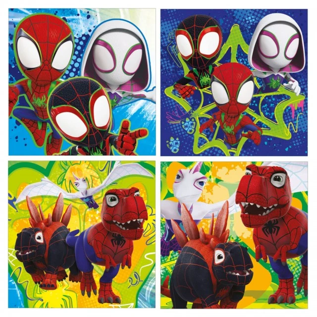 Προοδευτικό παζλ, Educa, Dino Spidey, 12-16-20-25