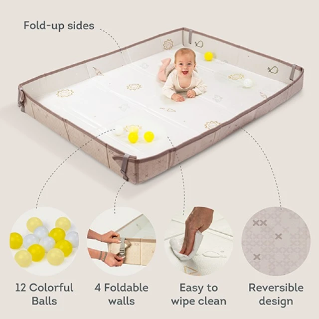 Παιδικό χαλάκι διπλής όψης, Taf Toys, Fold ’n Fun, Λευκό, 150 x 180 εκ.