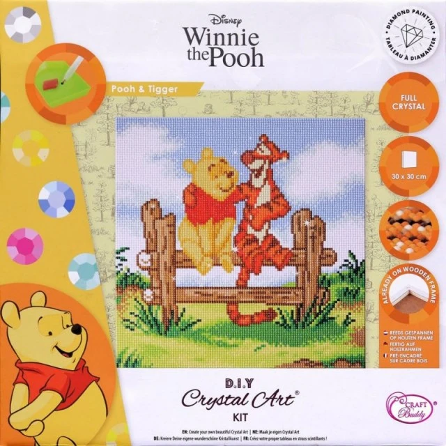 Σετ τέχνης με διαμάντια Pooh and Tigger, 30 x 30 cm, 6 τεμάχια