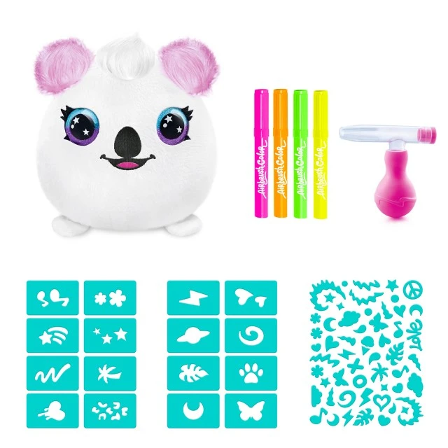 Σετ δημιουργικής δημιουργίας, Canal Toys, Μίνι λούτρινο παιχνίδι για χρωματισμό, Νέον, 15 εκ.