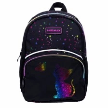 Παιδικό σακίδιο πλάτης, Κεφάλι, Χρυσό εφέ γατακιού, AK300, 32 x 22 x 10 εκ.