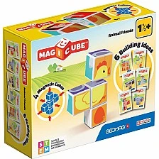 Magicube Magnetic Construction Set, Animals and Cards 132, 11 Pieces