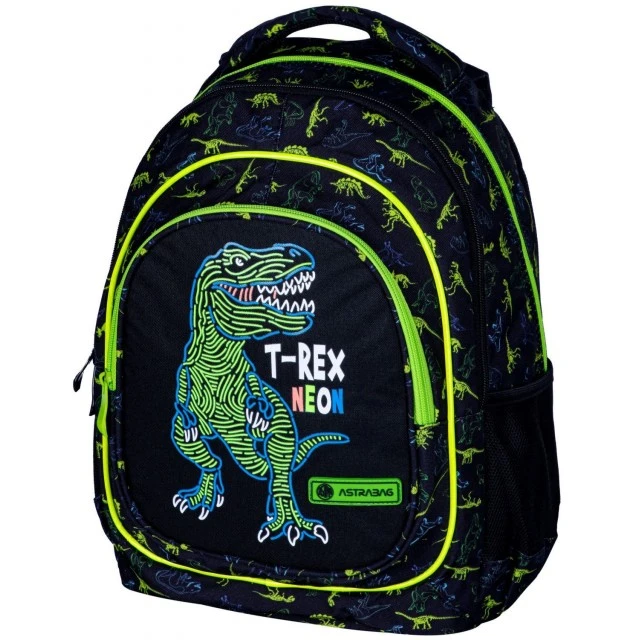Σχολικό σακίδιο, Astra, T-Rex Neon, 39x28x15 cm