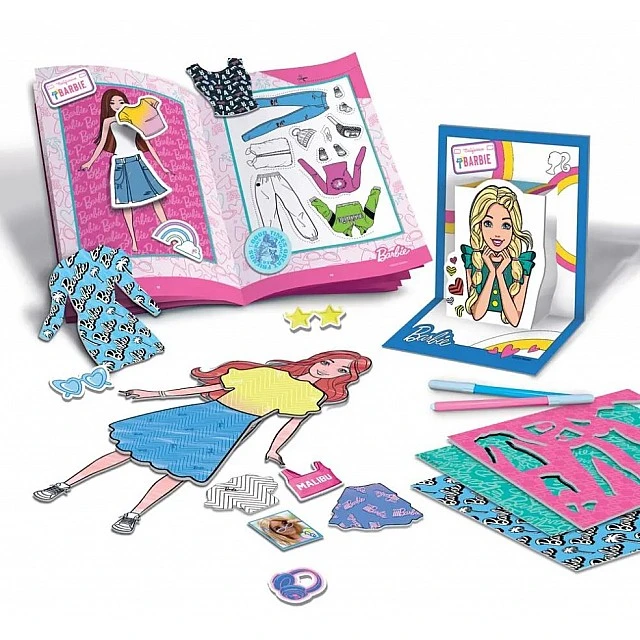 Σετ δημιουργικής δημιουργίας, Lisciani, Barbie, σακίδιο πλάτης 2 σε 1 με σετ σχεδίασης