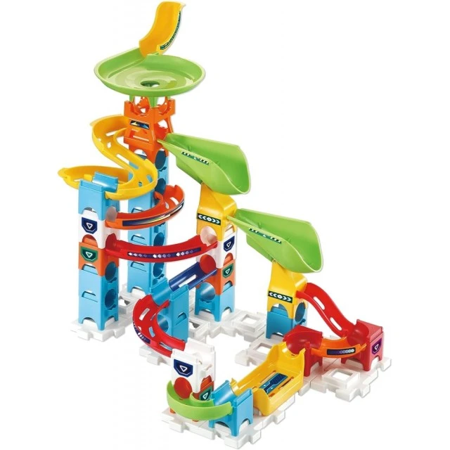 Marble Rush Playset, Double Descent Track, 47 Pieces