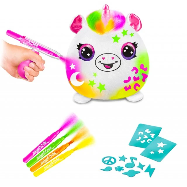 Σετ δημιουργικής δημιουργίας, Canal Toys, Μίνι λούτρινο παιχνίδι για χρωματισμό, Νέον, 15 εκ.