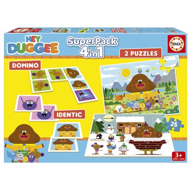 Σετ παιχνιδιού, Educa, Hey Duggee, Ντόμινο, Μνήμη και 2 παζλ των 25 κομματιών