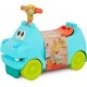 Push car με ήχο, φως και κατασκευή, Battat, Hippopotamus