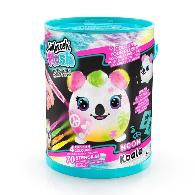 Σετ δημιουργικής δημιουργίας, Canal Toys, Μίνι λούτρινο παιχνίδι για χρωματισμό, Νέον, 15 εκ.