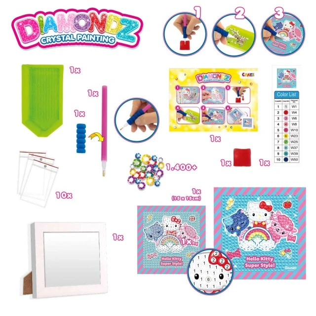 Κιτ ζωγραφικής με διαμάντια DIAMONDZ, Hello Kitty για αρχάριους