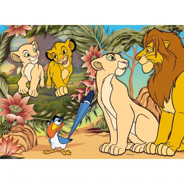 Παζλ, Lisciani, The Lion King, Παζλ διπλής όψης 4 x 48 τεμαχίων