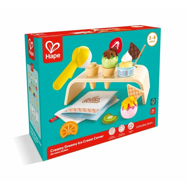 Σετ παιχνιδιών, Hape, Γωνιά παγωτού, 20 τεμάχια