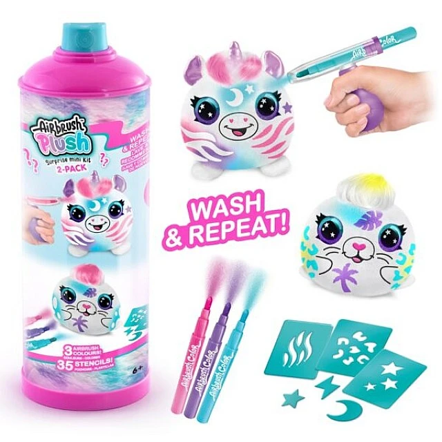 Δημιουργικό σετ, Canal Toys, Μίνι βελούδινο παιχνίδι χρωματισμού, 10 cm, 2 τμχ