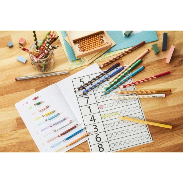Σετ εργονομικά χρωματιστά μολύβια, Stabilo, EASYcolors δεξιά, 12 χρώματα, δεξί
