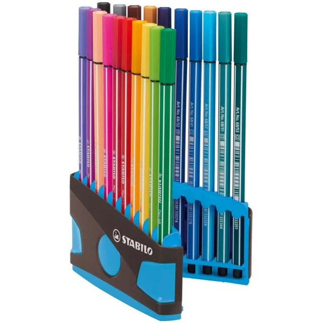 Σετ μαρκαδόρων, Stabilo, Στυλό 68 Color Parade ST6820-04-04 γαλάζιο κουτί, 20 χρώματα