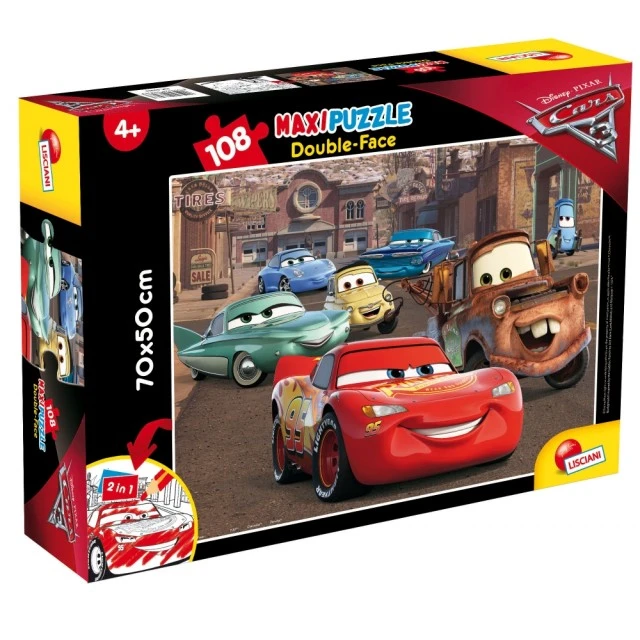 Παζλ, Lisciani, Cars 3, Παζλ διπλής όψης 108 τεμαχίων