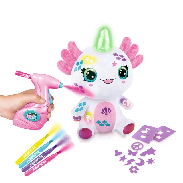 Σετ δημιουργικού, Canal Toys, Λούτρινο παιχνίδι για χρωματισμό, Αξολότλ με φωτιζόμενο κέρατο